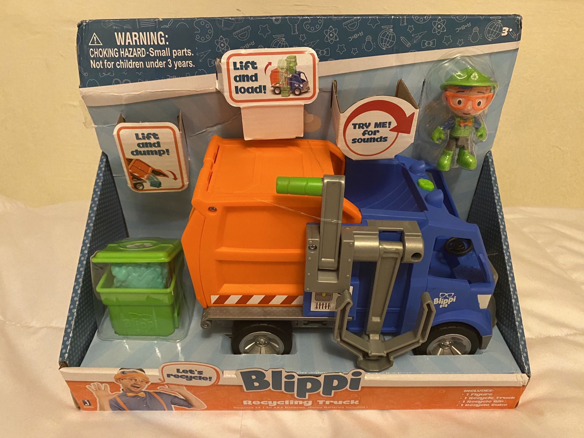 BLIPPI Truck Talking Recycling Garbage Recycle Vehicle New Release with Figure