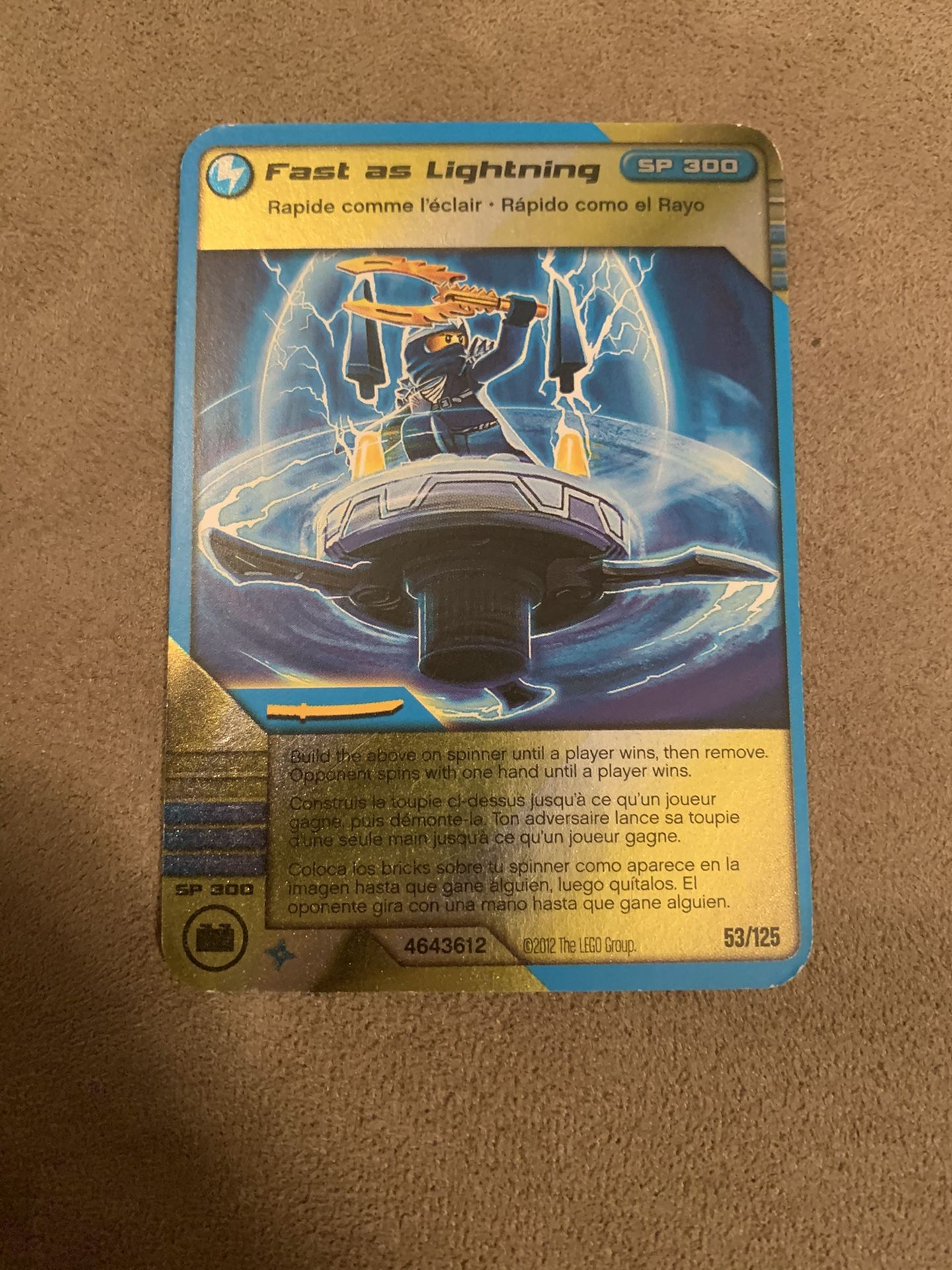 Lego Ninjago Fast as Lightning Card