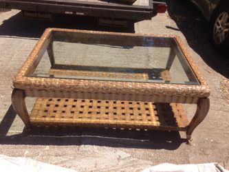 Mahogany & bamboo coffee table