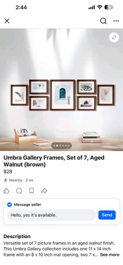 Picture Wall Frames Set of 7 Walnut