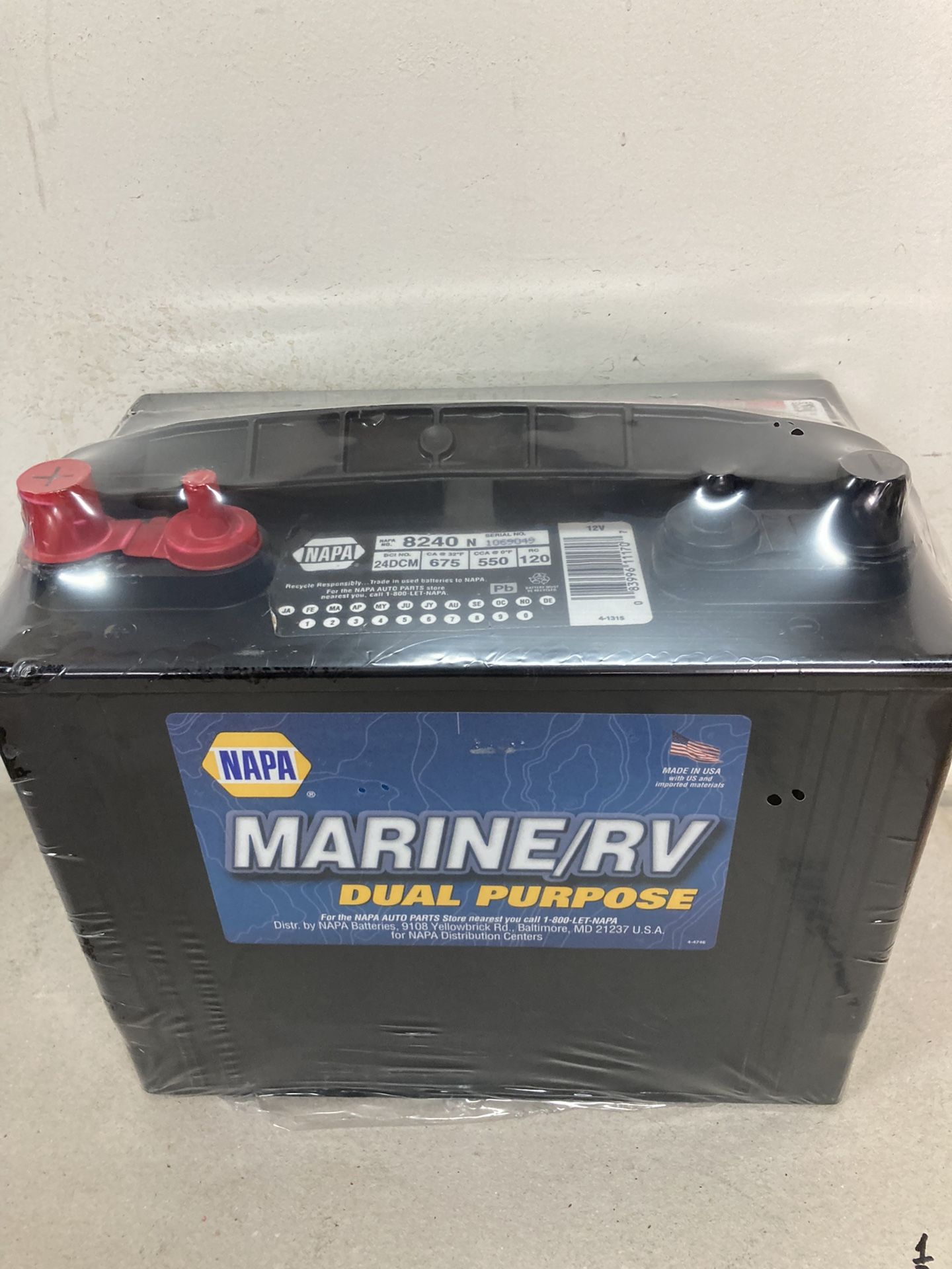 Car battery Napa marine RV type dual purpose deep cycle 12 V for sale
