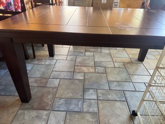 Wood Dining Table with 4 chairs & 1 bench seat