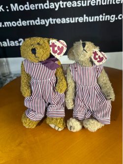 Ty Attic Treasures Teddy Bear Pair – Vintage Collectible Bears w/ Original Tags