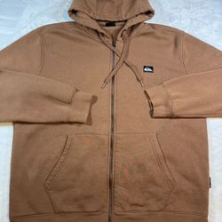 Quiksilver men's zip-up hoodie chest graphic & drawstring. XL CLEAN & wear ready