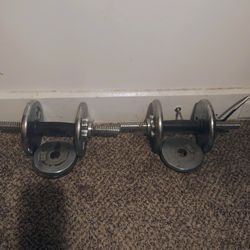 Two  15 Lb , Chrome Plated Barbells 