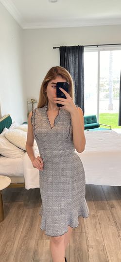 Karl Lagerfeld Plaid Print Knee Length Dress 