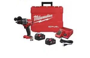 M18 Fuel 18-V Lithium-Ion Brushless Cordless 1/2 in. Hammer Drill Driver Kit with (3) 5.0 Ah Batteries and Hard Case