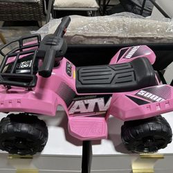 Used -Kids ATV, 4 Wheeler Battery Powered Toddler Quad with Front Storage Basket, Horn, Music, LED