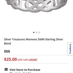 Silver Treasures Women’s 5mm Sterling Silver Band Ring