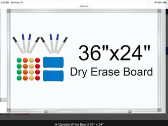36"x24" Double-Sided Mobile Magnetic Whiteboard -