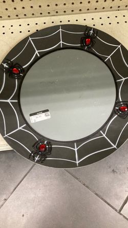 Halloween Spider Web Decorative Round Mirror