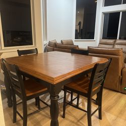 Solid wood 54” Dining Table Set With 4  Chairs AND Coffee table $150