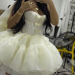 Cute white fluffy dress