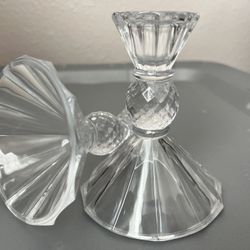 Clear Glass Candle Holders – Elegant Decorative Set of 2