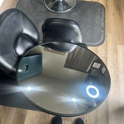Black Round Mirror 