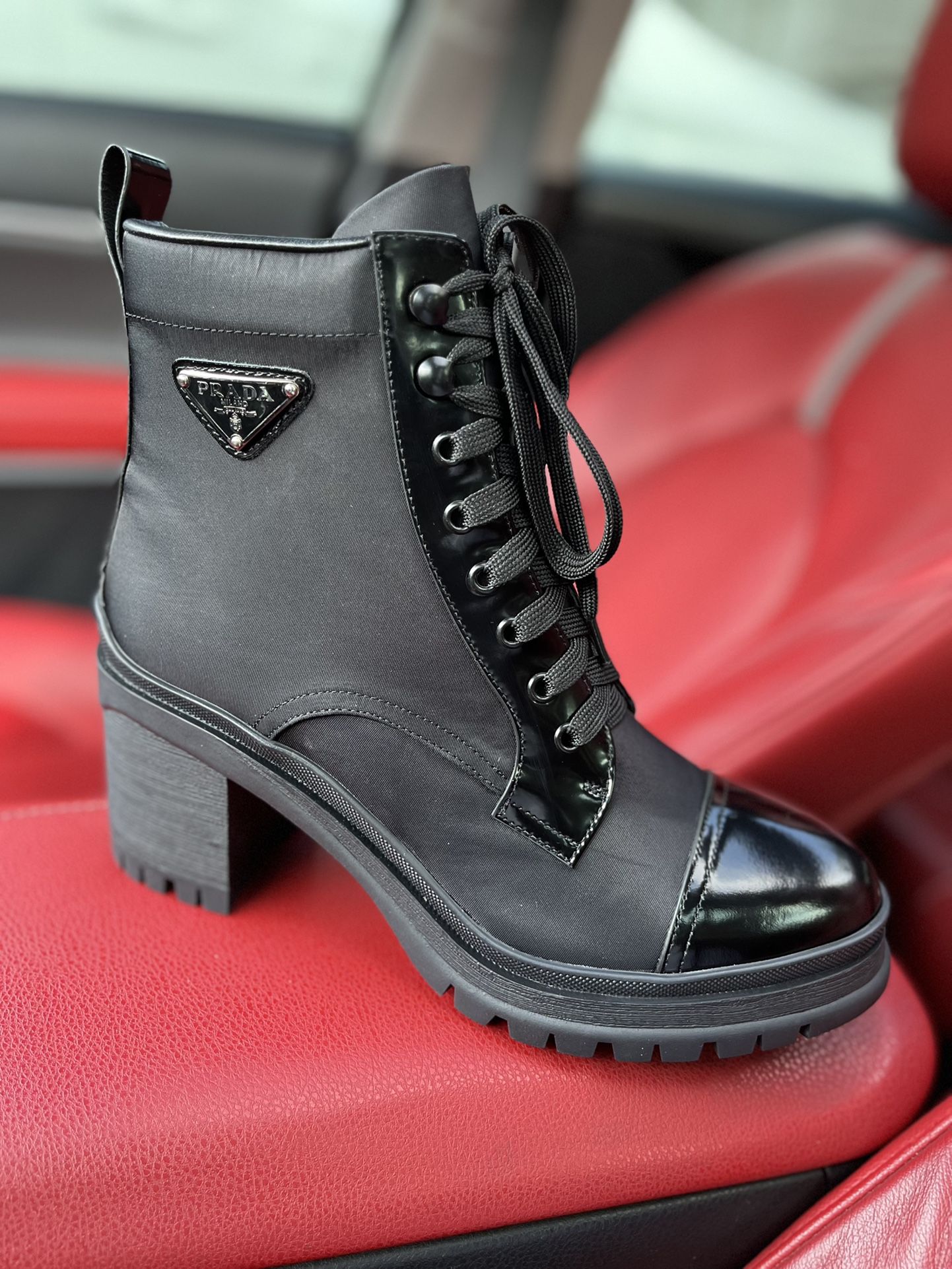 Prada Boots New Season Re-Nylon and leather booties