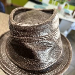 Pork Pie Hat, Leather, Jill Corbett , custom made in the UK, will fit 6 3/4 to 7 and 1/4, $98,