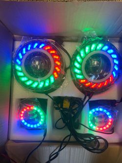 Set of headlights and fog lights led fit Jeep wrangler JK, JKU