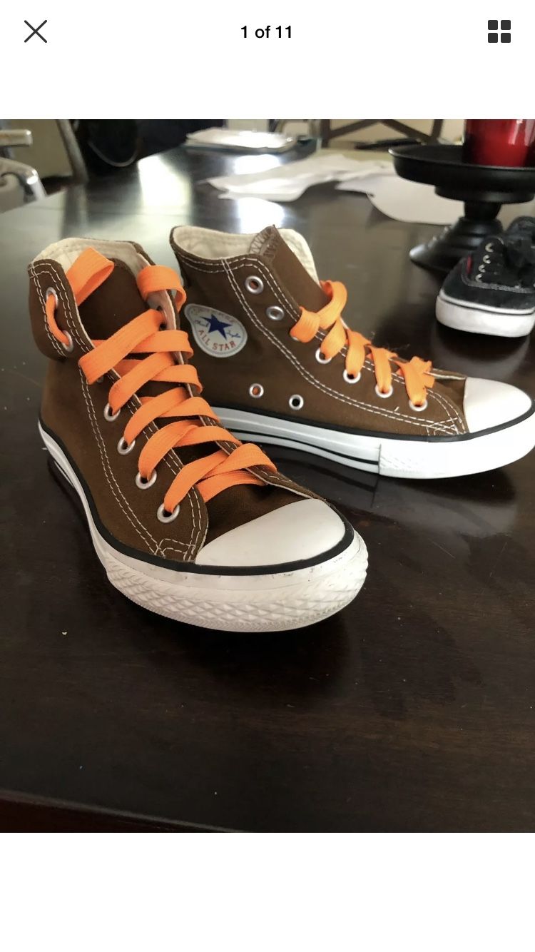 Hiro Hamada Cosplay Chuck Taylors Converse High top Brown Boys Shoes US Size 2