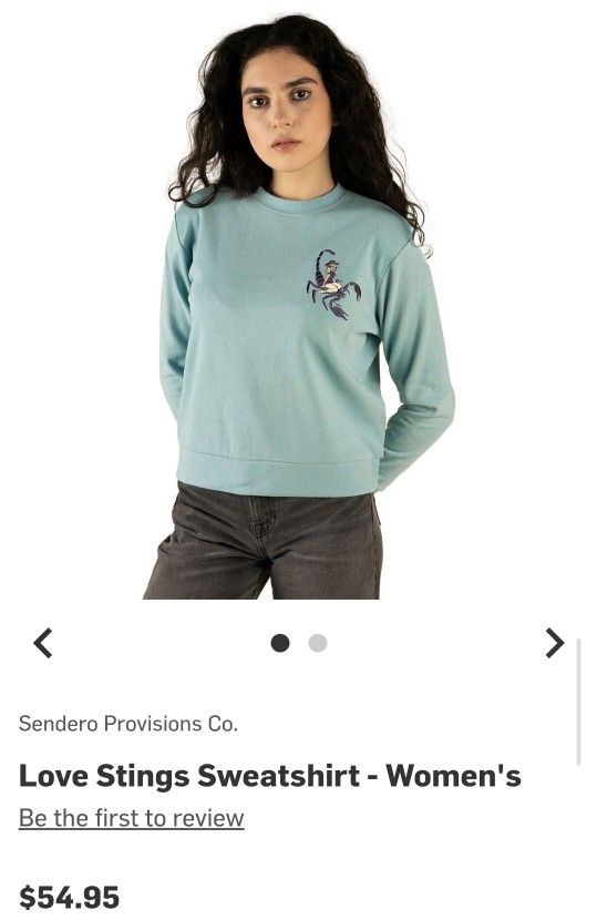 NWT Women's Sendero Love Stings Sweatshirt - Medium - Sterling Blue