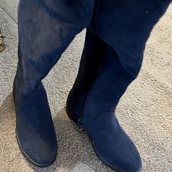 Over-the-knee Suede blue Boots US Size 6