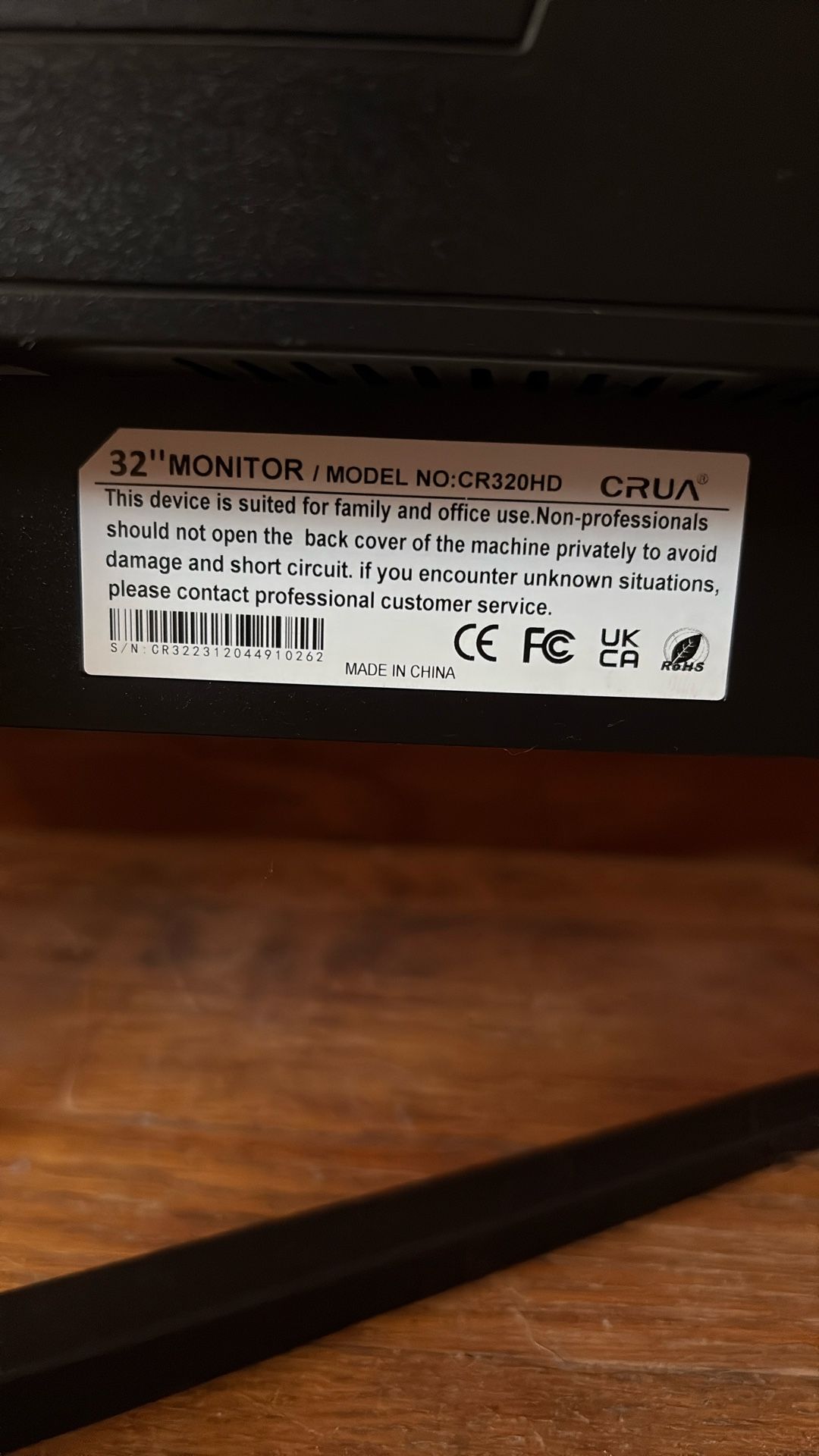 Crua 32” Curved Gaming Monitor