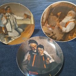 3 Limited Edition NORMAN ROCKWELL Collectors Plates