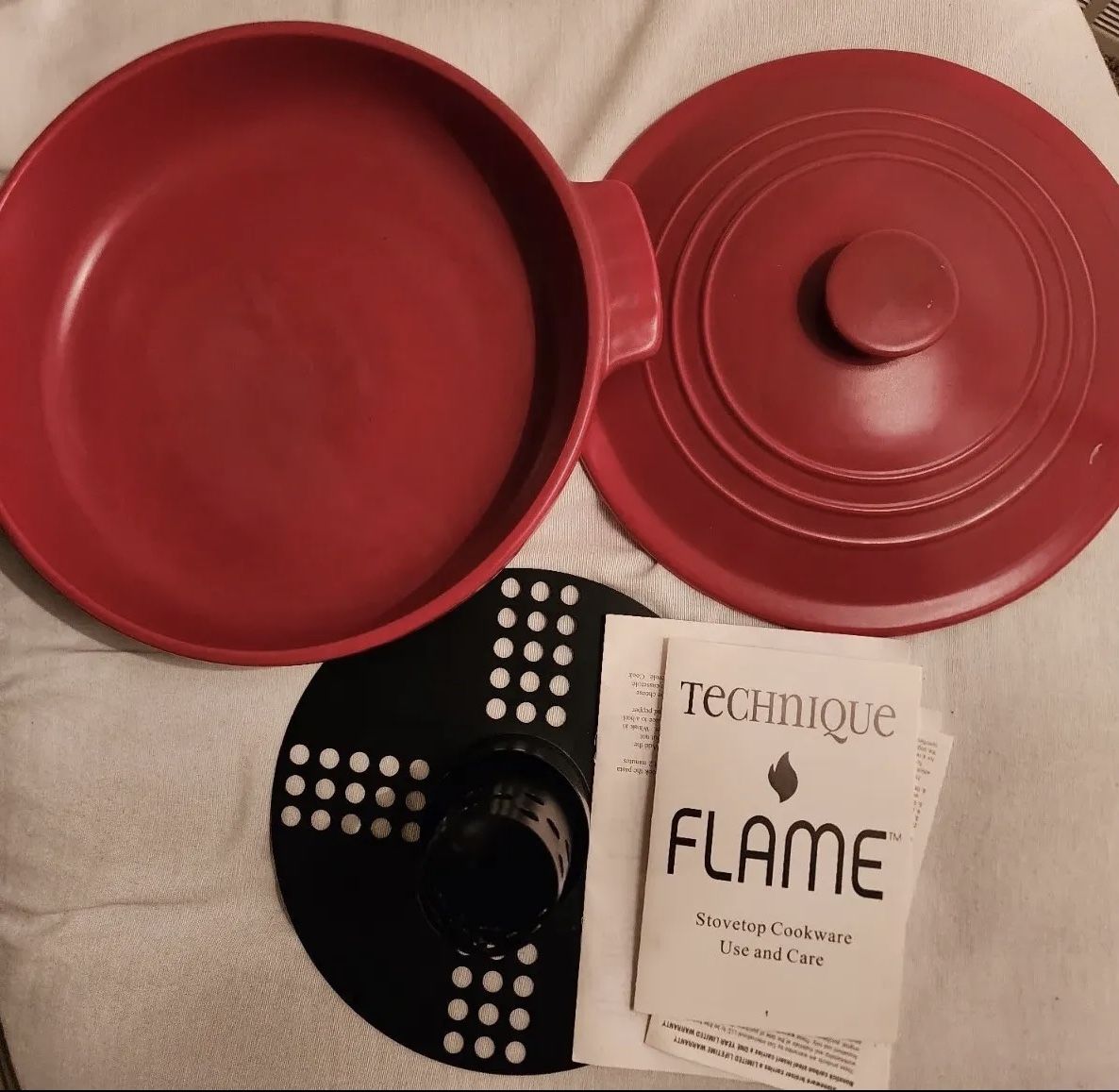 Technique Flame Stovetop Clay Cookware W/Lid, Insert And Vertical Roasting