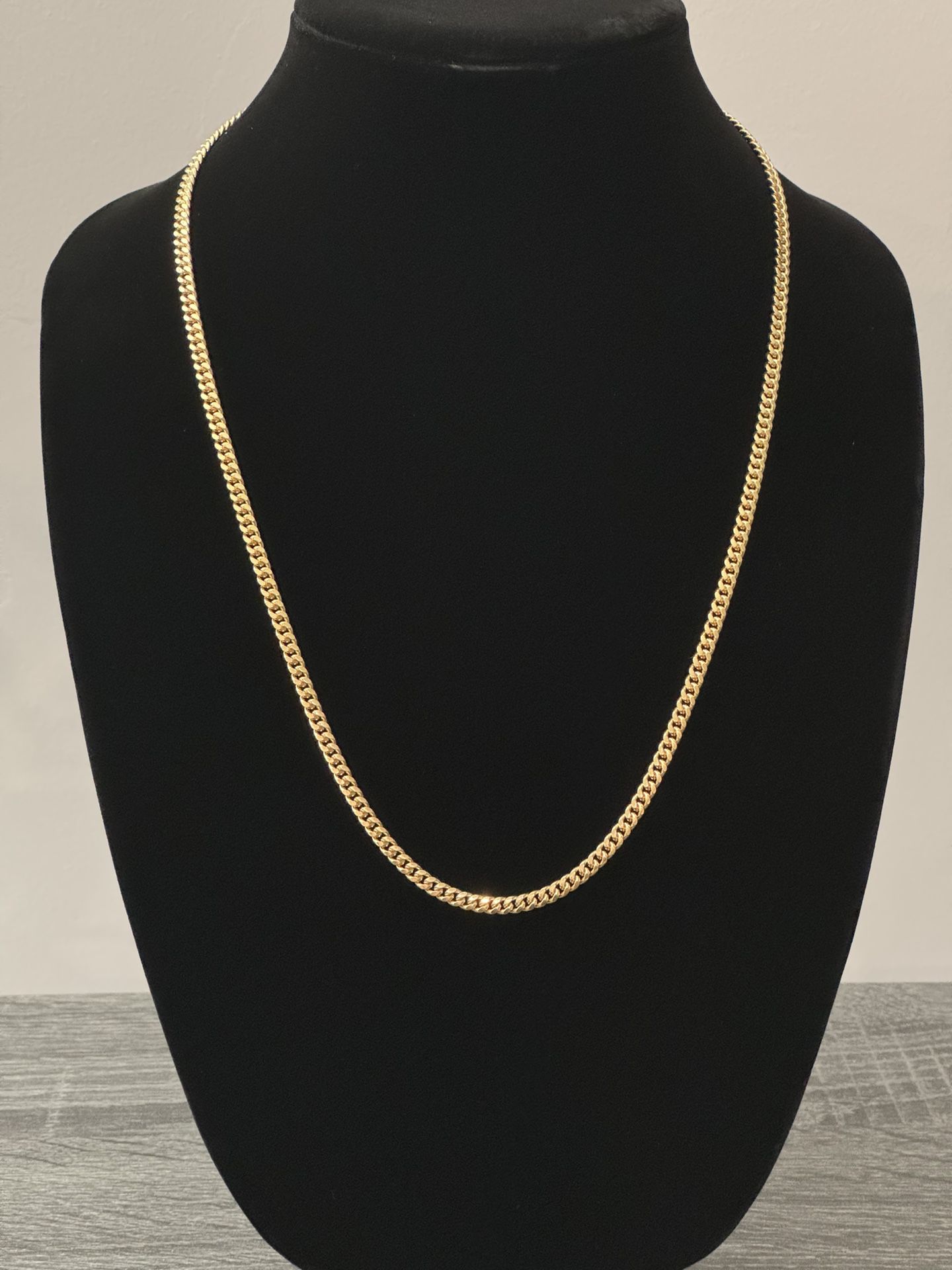 10k Solid Yellow Gold Cuban Link Chain