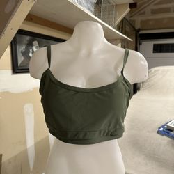 Green Strap Halter Top Med