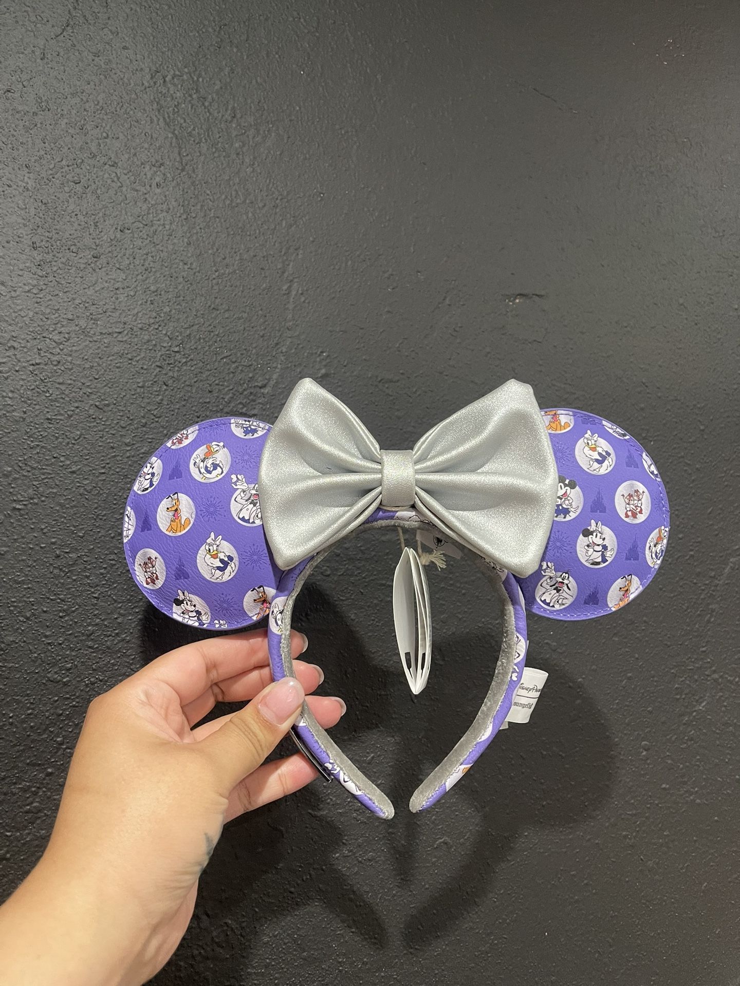 Purple with Silver Bow Disney ears