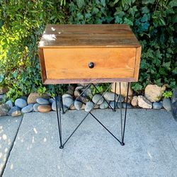 Nightstand Natural Wood Rustic One Large Drawer 18 3/4" W X 14 1/2" D X 25 1/2" T