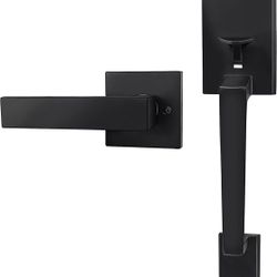 Matte Black Front Door Handle Set