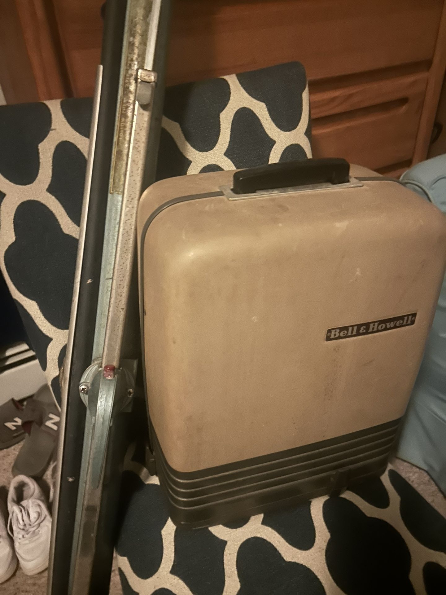 Antique Bell Howell Projector And Screen Works