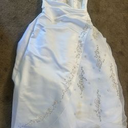 White/Light Pink Wedding Dress