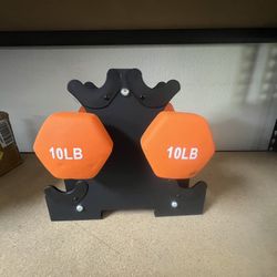 💪 Dumbbell Rack + 10LBS Pair