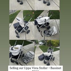 2021 Uppa Vista Stoller + Bassinet + Infant Car Seat ($800 or best reasonable offer)