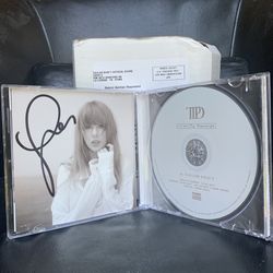 Taylor Swift The Tortured Poets Department CD + Bonus Track “The Manuscript” with Hand Signed Photo Brand New Receipt 