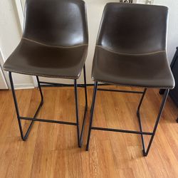 2 Brown Bar Stool. 