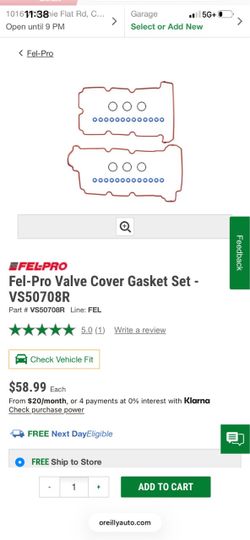 Fel-pro valve cover gasket set