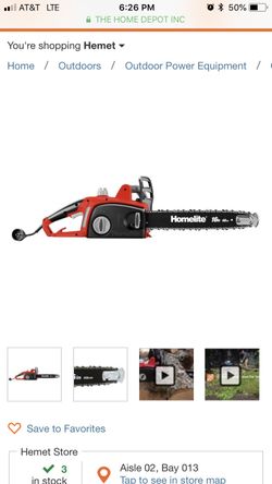 Homelite 16in 12Amp Electric Chainsaw