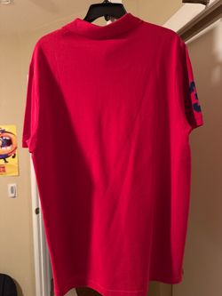 Red Short Sleeve T-Shirt with Number Graphic