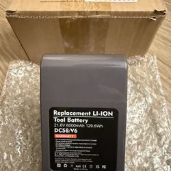 Replacement Ll-ION Tool Battery 21.6V 6000mAh 129.6Wh DC58/V6