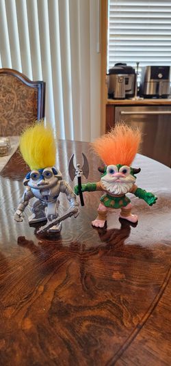 1992 Battle Trolls Trollbot & Sven Viking Vintage Figures / Collectible / Retro / Toy / Collector / Memorabilia / 90s / Gift / Unique / Doll