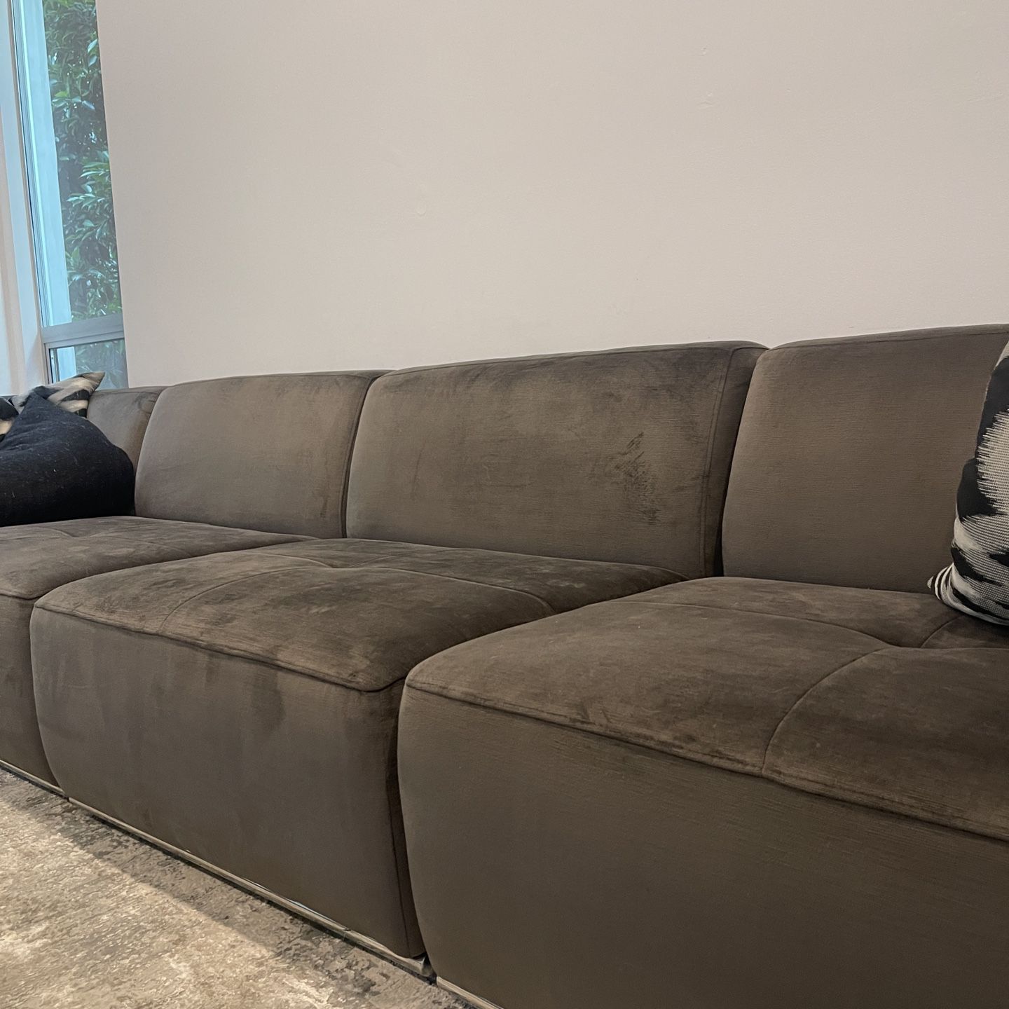 Modern Grey Sofa + Ottoman