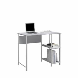 Mainstays Basic Metal Student Computer Desk, Silver with White. New In Box 