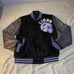 Brand new Detroit Lions leatherman jacket dark blue