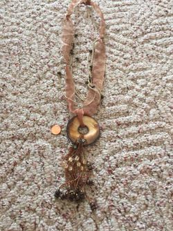 Vintage / tribal necklace with real pearl at the center