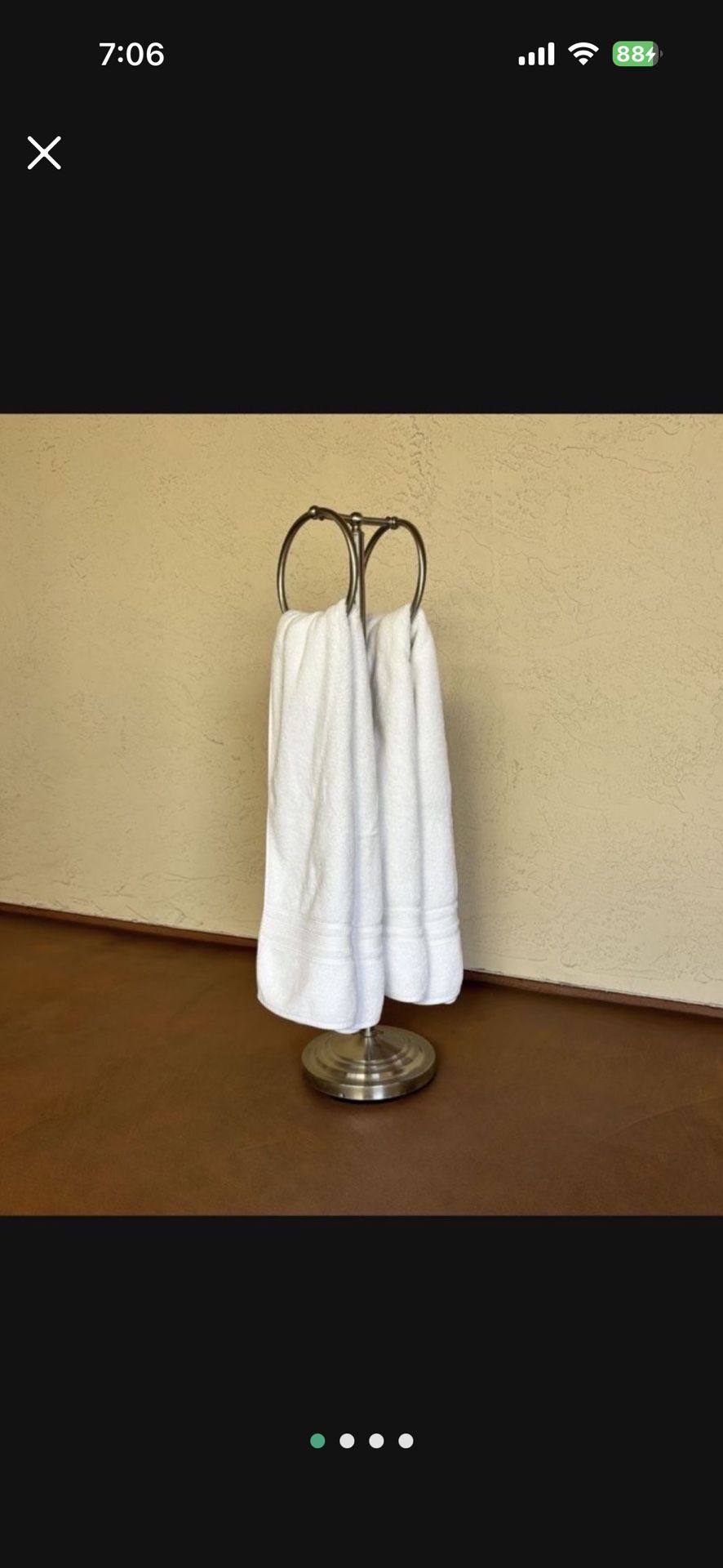 One Heavy Freestanding Stainless Steel Double Body Towel Ring Floor Stand Holder