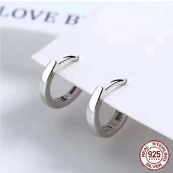 Graduated Hoop Earrings Rounded Edge .925 Stamped Sterling Silver 12mm by Modian